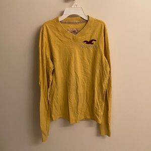Hollister V-Neck Long Sleeve Sweater – Yellow – Size M